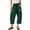 Dark Green, variant on Wutalume Women's High Waisted Wide Leg Straight Leg Spliced Pocket Casual Cropped Ankle Pants Summer Beach Trousers,Army Green L