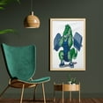 thumbnail image 2 of Animal Wall Art with Frame, Cartoon Crocodile Sporty Muscular Manly Alligator Villian Image Print, Printed Fabric Poster for Bathroom Living Room, 23" x 35", Jade Green Blue, by Ambesonne, 2 of 2