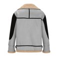 thumbnail image 4 of S-4X Plus Size Winter Jackets for Men Big & Tall Fleece Lined Sueded Coats Long Sleeve Zip Up Collared Color Block Thermal Warm Jacket with Pockets, 4 of 5