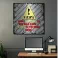 thumbnail image 5 of Luxe Metal Art 'Warning Man Cave What Happens Stays' by Lightbox Journal, Metal Wall Art, 36"x36", 5 of 9