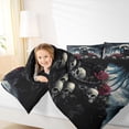 thumbnail image 4 of Homewish Cartoon Dragon Queen Comforter Set,Spooky Gothic Skeleton Bedding Sets,Red Rose Flower Bedding Comforter Set For Boys Kids,Breathable Home Decor Reversible,3pcs, 4 of 8