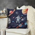 thumbnail image 2 of SHANXI Square Throw Pillow Covers Universe Planet Rocket Star Moon Astronaut Cartoon Pattern Pillow Cases Decorative for Home Bedroom Sofa Pillowcases Standard Size  18x18in, 2 of 5