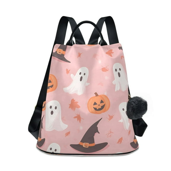 FORMRS Women's Travel Backpack Purse Anti-Theft Hidden Pockets Casual Shoulder Bag, Cute Pink Halloween