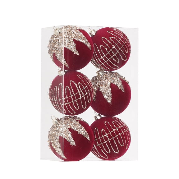 6Pcs Christmas Baubles Ornaments Set Xmas Ball Decorations for Christmas Tree Home Party Holiday Decor