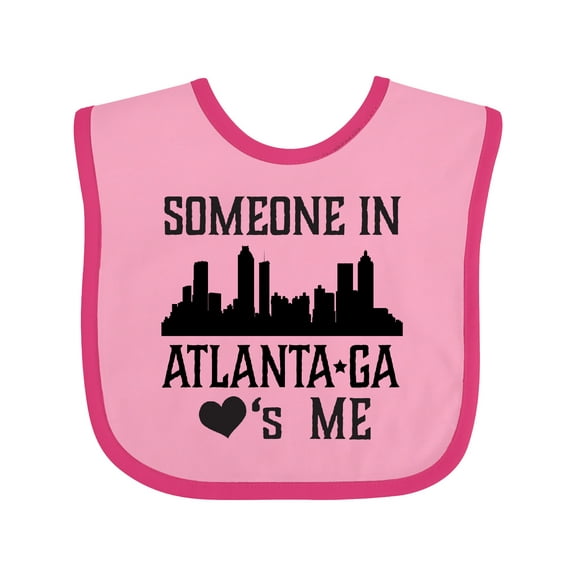 Inktastic Atlanta Georgia Someone Loves Me Skyline Boys or Girls Baby Bib