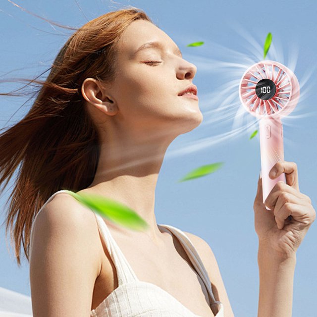 Fiudx Liquidación De Ahorros De Verano Pequeño Ventilador De Mano Con Carga Usb Para Verano, Portátil, Portátil, Para Exteriores, Cuerda Colgante, Viento Fuerte De Alta Velocidad, Mini Ventilador De