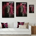 thumbnail image 4 of Designart "Vibrant Equine Black and Pink Horse Majesty II" Animals Print on Natural Pine Wood, 4 of 5