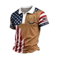 thumbnail image 3 of LTTVQM Polo Shirts for Men Summer 250th Anniversary USA Shirt Flag Print Shirts Patriotic 1776-2026 Short Sleeve 4th of July Outfits Brown 3XL, 3 of 7