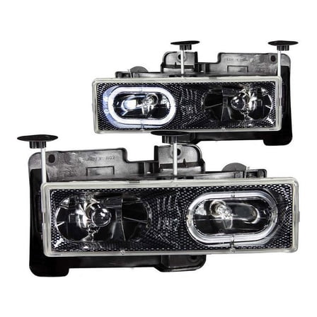 Headlight Set - Compatible with 1988 - 1998 Chevy C1500 1989 1990 1991 1992 1993 1994 1995 1996 1997