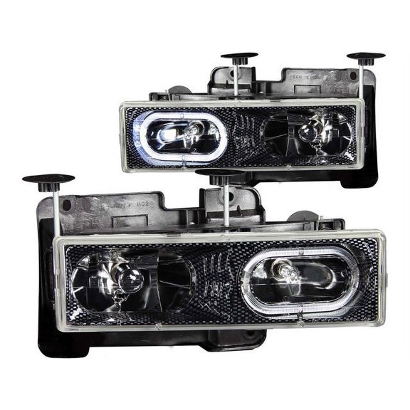 Headlight Set - Compatible with 1988 - 1998 Chevy C1500 1989 1990 1991 1992 1993 1994 1995 1996 1997