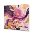 thumbnail image 2 of Designart "Playful Purple and Pink Strokes V III" Fractals Metal Art Print, 2 of 5