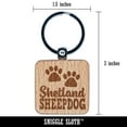 thumbnail image 2 of Boston Terrier Dog Paw Prints Fun Text Square Keychain Charm Tag - Engraved Wood, 2 of 6