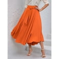 thumbnail image 4 of Osfvolr Women'S Elegant High Waist Casual Irregular Bohemian Maxi Dress with Pockets Orange Red M, 4 of 7