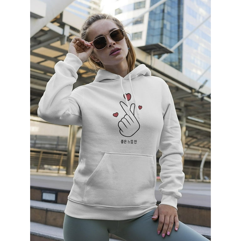 Korean Finger Hearts Hoodie Women GoatDeals Designs Female x Large