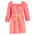 thumbnail image 1 of Pre-Owned Zimmermann Nina Pleated Shirred Mini Dress In Coral Cotton, 1 of 2