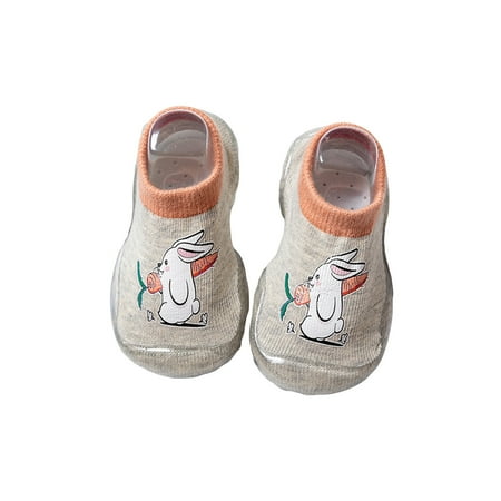 

QWERTYU Infant Baby Girl s Boy Elastic Breathable Slippers Toddler Child Cartoon Animal Spring Summer Fall Floor Socks Non-Slip First Walkers Shoes 6M-2.5Y 27