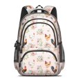 thumbnail image 2 of Rooster and Floral Pink Pattern Cute School Backpack Bag with Padded Back and Adjustable Shoulder Straps 16.9 X 12.6 X 5.9 Inches, 2 of 5