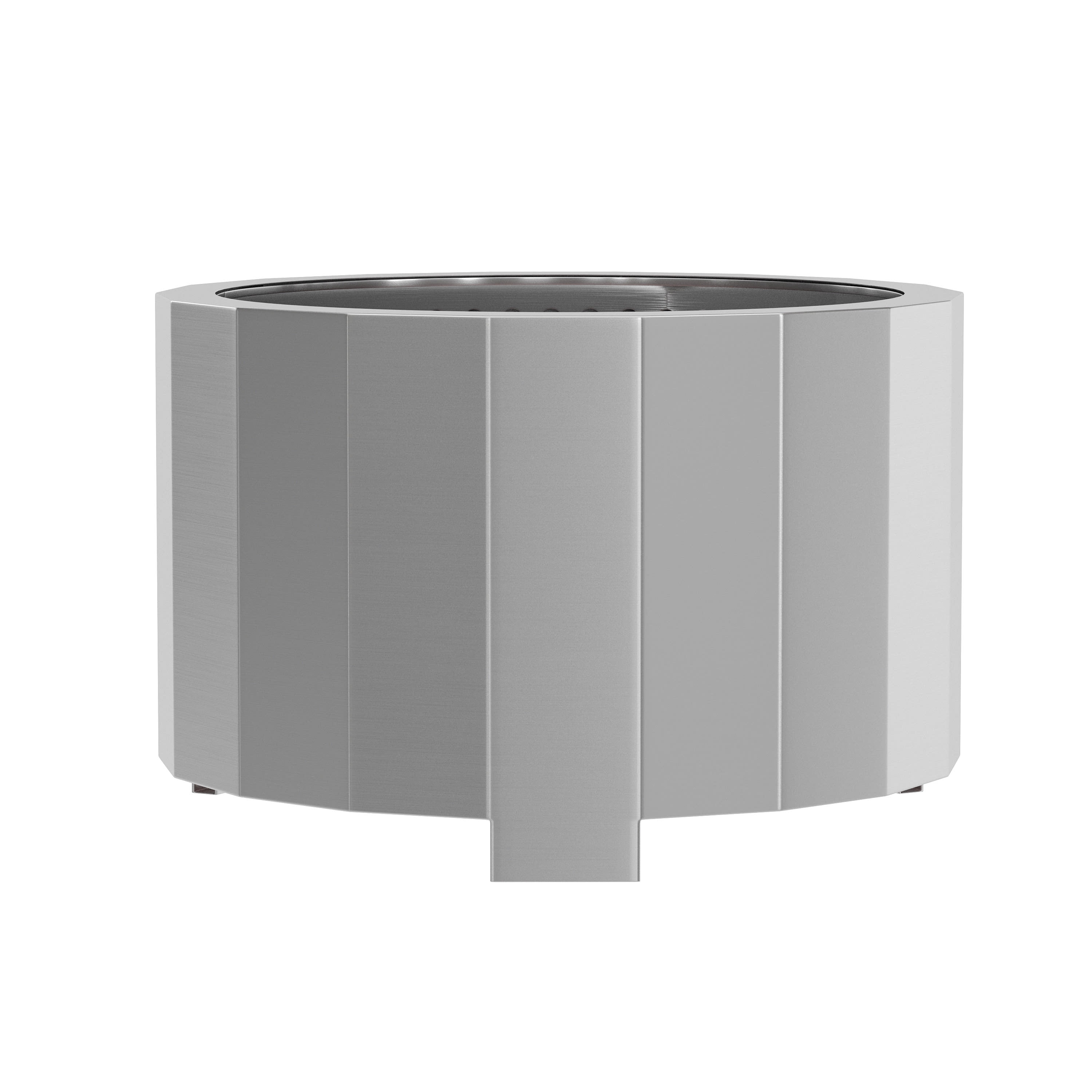 BizChair Commercial Grade 27 inch Smokeless Outdoor Firepit, Natural Wood Burning Portable Fire Pit With Waterproof Cover, Stainless Steel