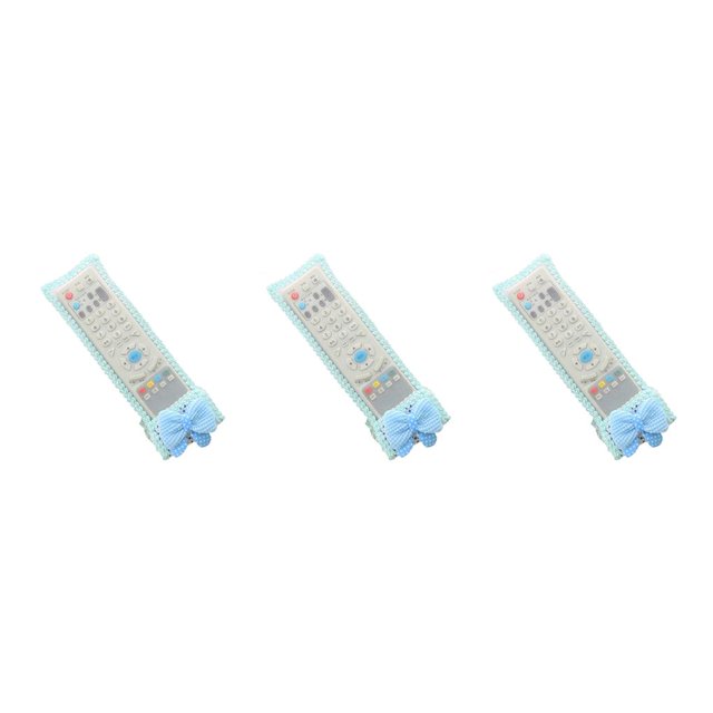 Monstrate Estuche para control remoto Bowknot Decor Dispositivo de control Cubre Aire acondicionado Material de encaje Cubierta a prueba de polvo azul M azul M (21 x 8 cm) 3piezas Monstrate CBP043352