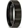 thumbnail image 4 of Titanium Grooved Black Ip-Plated 6mm Brushed And Polished Band (Size 11.5) Made In China tb355-11.5, 4 of 5