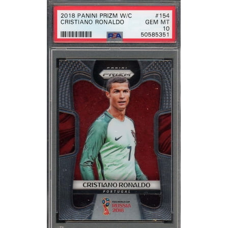 Cristiano Ronaldo 2018 Panini Prizm World Cup Soccer Card #154 Graded PSA 10