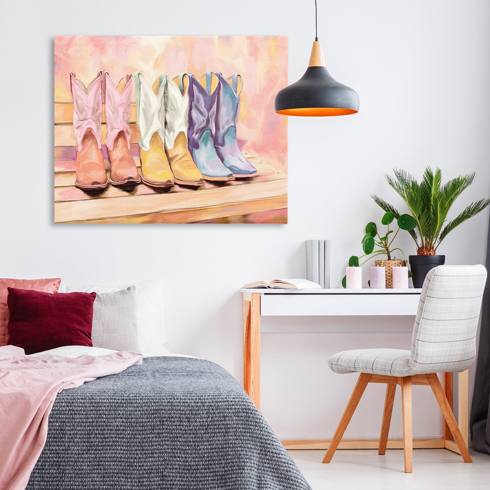 Painted Boots Trio Canvas Wall Art, design by Kim Allen