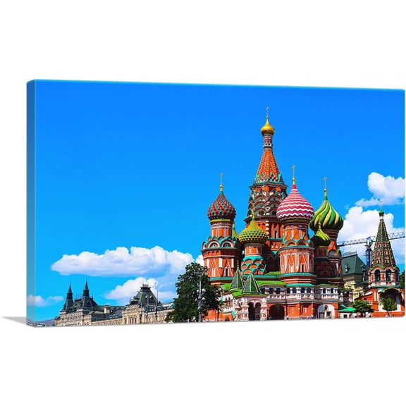 ARTCANVAS Moscow Russia Colorful Cathedral Canvas Art Print - Size: 18" x 12" (1.50" Deep)
