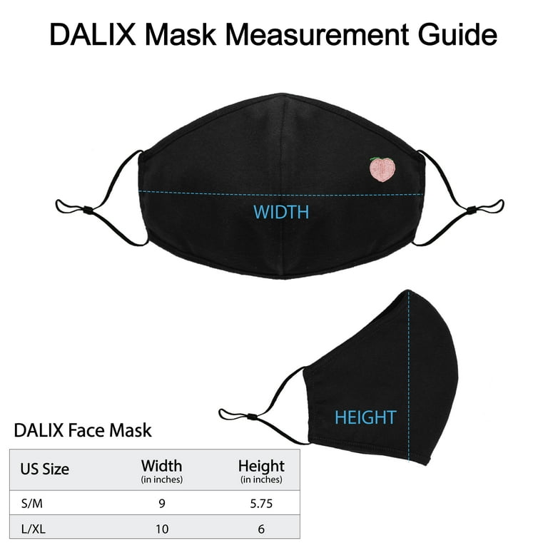 DALIX Embroidered Peach Cloth Face Mask Reuseable Washable in