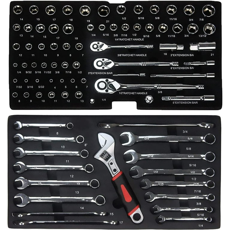 Miniyam Tool Set, 3-Drawer Heavy Duty Tool Kits Box with Handlefor