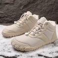thumbnail image 7 of Rokment Womens Mens Furry Lined Barefoot Water Snow Boots Waterproof Wide Toe Zero Drop Non Slip Hiking Ankle Booties White Size 9.5, 7 of 7