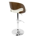 thumbnail image 4 of LumiSource Pino Bar Stool, Chrome/Walnut/Cream, 4 of 8