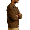 thumbnail image 6 of Hxshgdsn Mens Trendy Waffle Henley Shirt Long Sleeve Knit Pullover Sweater Crewneck Textured Loose Casual 1/4 Button Blouse Khaki 2Xl, 6 of 7
