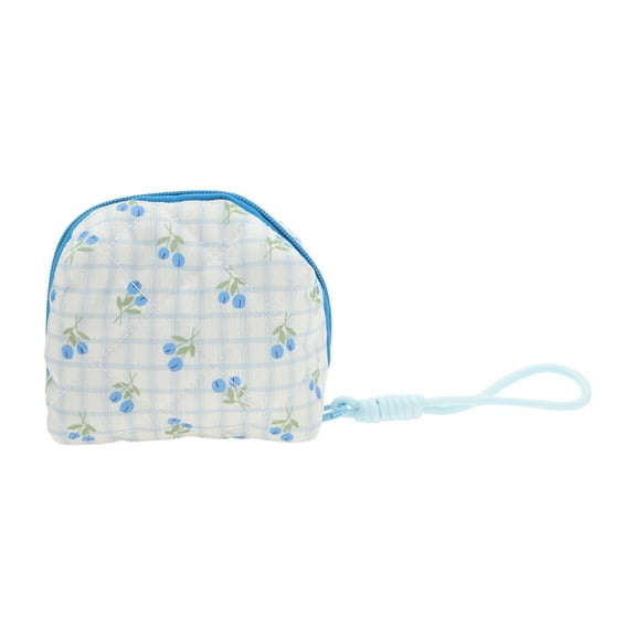 Unique Bargains 1 Pc Tulip Square Makeup Bag for Business Travel Blue Polyester