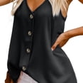 thumbnail image 5 of Camisolas de tirantes ajustables para mujer, camisetas sin mangas con cuello en V y botones, camisola de verano para vacaciones, 5 of 5