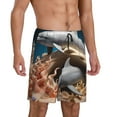 thumbnail image 2 of Kdxio Coral Fish Dolphin Print Mens Sleep Shorts Bottoms Soft Comfy Pajama Wear Pants with Drawstring Pockets, 2 of 5