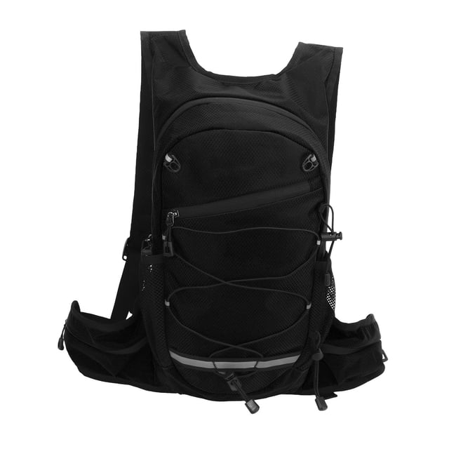 Mochila para bicicleta Mochila de hidratación para bicicleta de nailon ultraligera plegable impermeable para ciclismo al aire libre senderismo negro