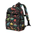 thumbnail image 2 of Dinosaur and Leaf Black Pattern Cute School Backpack Bag for School with Padded Back and Adjustable Shoulder Straps 15.25"x11.5"x5.25", 2 of 5
