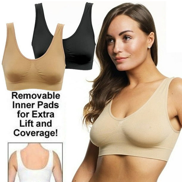 As Seen On Tv Dream By Genie Bra Seamless Pullover Bra With Adjustable Lift- Padded Nude-Small (Bust 31-35) 
