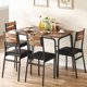 thumbnail image 4 of Brown 5 - piece dining set para 4: rectangular dining mesa con 4 sillas para the kitchen y dining room, 4 of 5