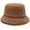 Brown, variant on Women Girls Winter Bucket Hat Curly Faux  Shearling Lambskin Fisherman Cap Warm Hat