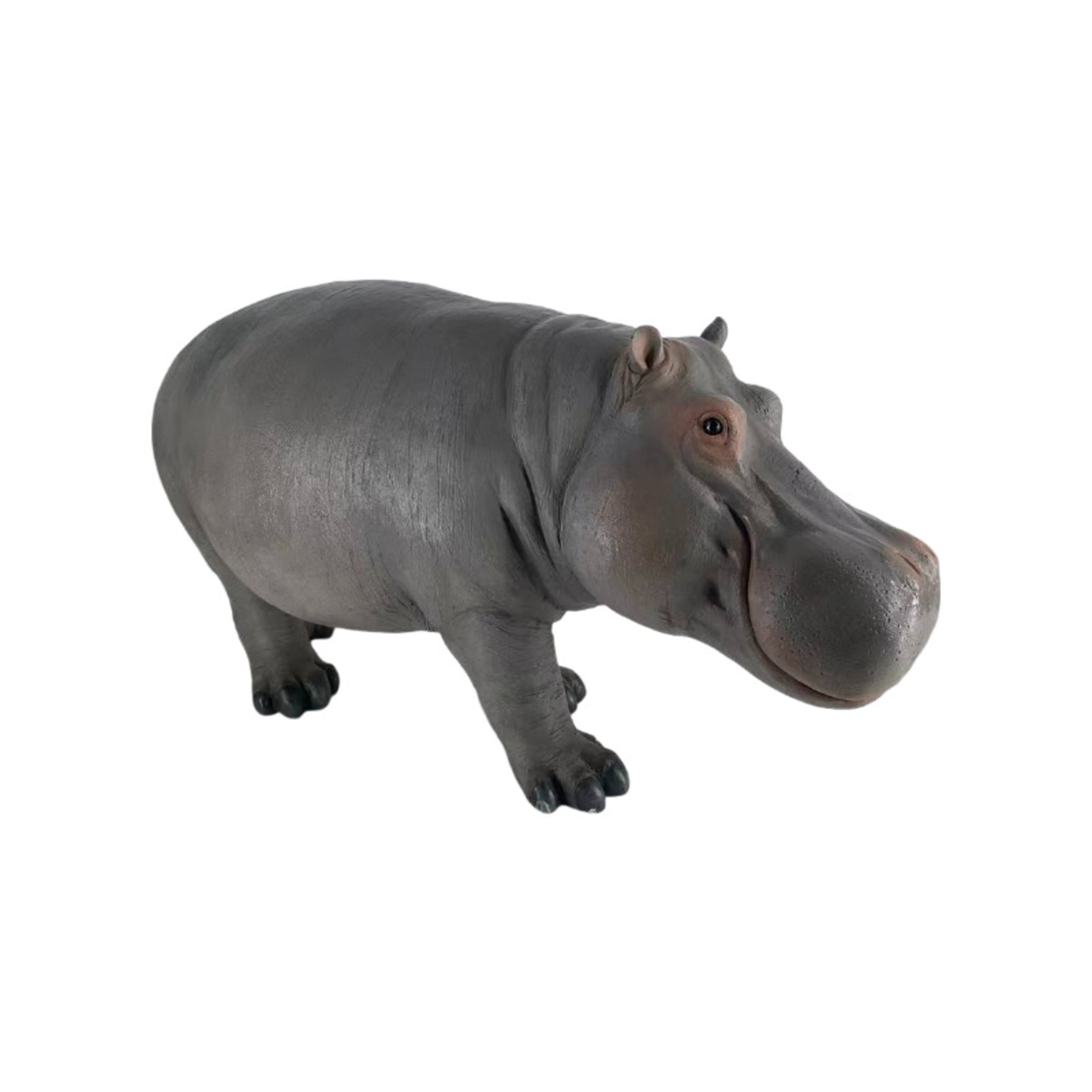 GDF Studio Hippopotamus Resin Indoor/Outdoor Guardian Statue, Weather-Resistant Decor Figurine for Garden & Courtyard