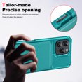 thumbnail image 2 of Dteck Wallet Case with Tempered Glass Screen Protector for iPhone 16 Pro,Magnetic Leather Card Slots Case Shockproof Flip Rubber Stand Cover,Green, 2 of 7
