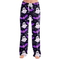 thumbnail image 2 of Pajama Pants Women Halloween Ghost Print Soft Stretch Drawstring Comfy Lounge Bottoms, 2 of 5