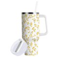 thumbnail image 2 of 30 oz Tumbler With Handle Stainless Steel Insulated Tumbler With Lid for Car Cup Holder Small Yellow Floral Pattern, 2 of 9