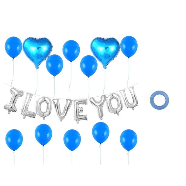 Matsuzay Globo con letras de amor, confesión del Día de San Valentín, globo con corazón de amor, monograma de película de aluminio, decoración para Kits de decoración para fiestas Azul Matsuzay HA8818-04B
