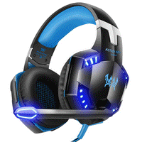 EACH G2000 Gaming Headset for PS4, PC, Xbox One Controller, Surround Stereo Sound Gaming Over-ear Headphone with Microphone Noise Isolating LED Light Professional for PC Computer Laptop
