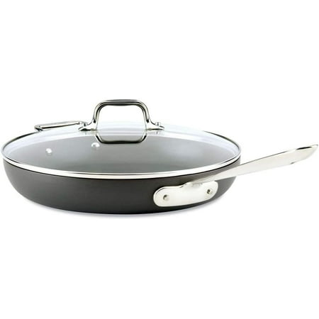 

HA1 Hard Anodized Nonstick Frying Pan with Lid 12 Inch Pan Cookware Medium Grey 2100113224