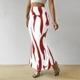 thumbnail image 4 of Aueoeo Womens Maxi Skirt Casual Flowy Elastic High Waist Long Skirts Graphic Printed Skirts Warp Pencil Skirts with Pockets, 4 of 8