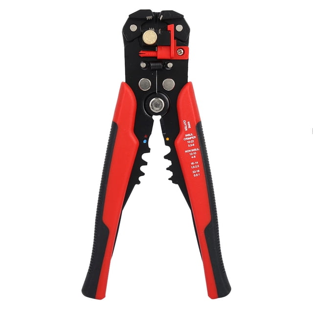 Crimping Stripper Pliers,Red Adjustable Automatic Wire Stripper Stripping Pliers Rugged and Tough