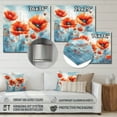 thumbnail image 4 of Designart "Vibrant Poppies in Coral Shades I" Floral Metal Art Print, 4 of 5